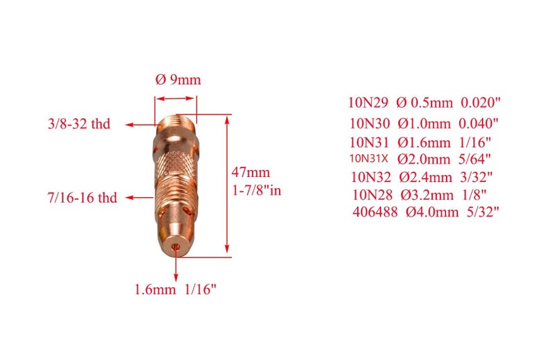 RIVERWELD TIG Gas Lens Collet Bodies 45V 10N Alumina Nozzle Ceramic Cups 10N 54N Large Diameter TIG Back caps 57Y series Assort size Kit Fit QQ300 PTA DB SR WP 17 18 26 TIG Welding Torch 51pcs - Image 4